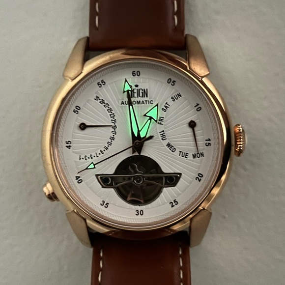 Reign Canmore (RN1805) Semi-Skeleton Automatic Watch in Rose - Picture 9 of 10